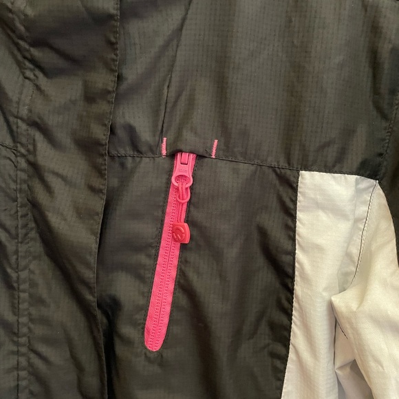 Warehouse One Windbreaker in Medium. Black and white with hot pink highlights. - Picture 11 of 15